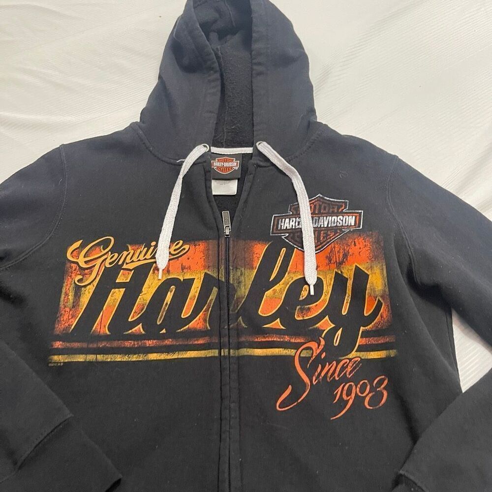 Harley Davidson El Paso Texas Women’s Y2k Black Zip Up Jacket Size Medium